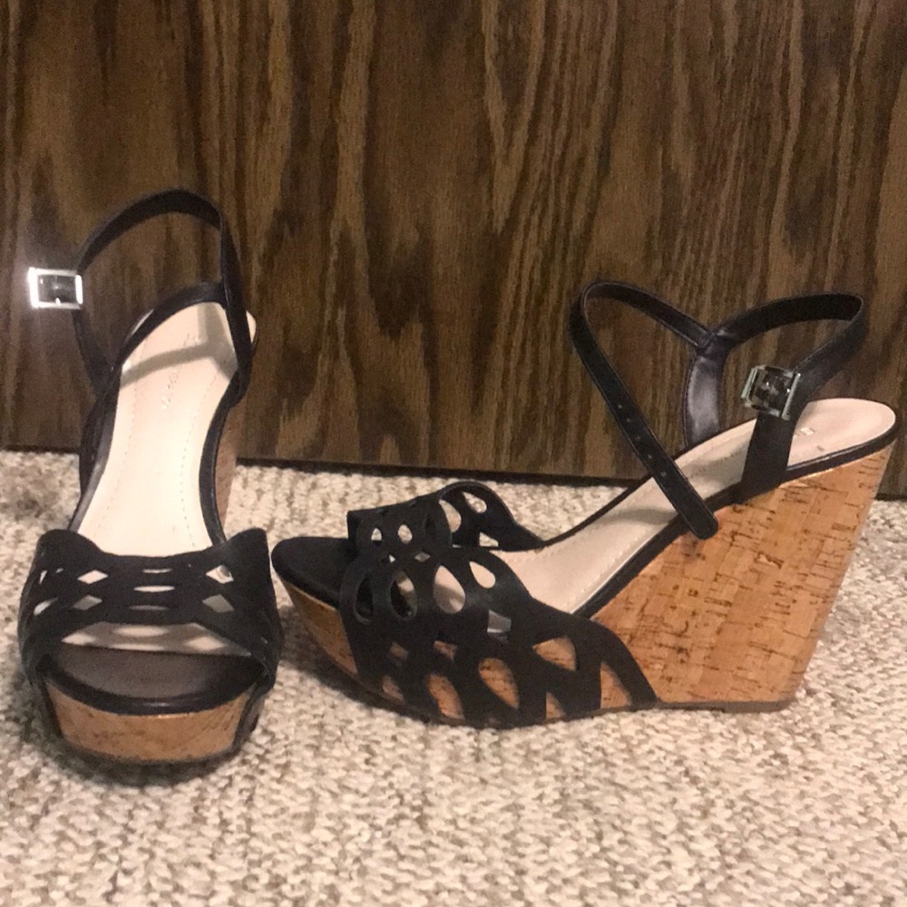 Black Wedge heels